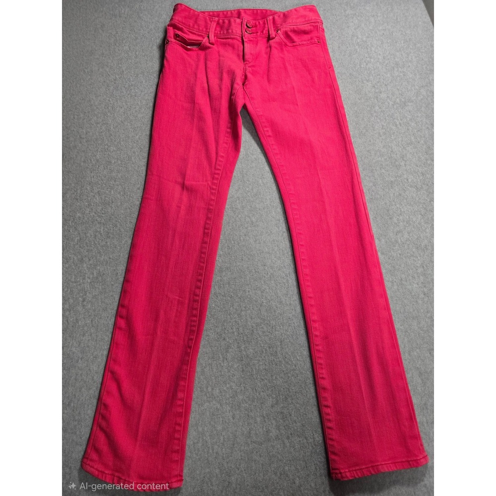 Lilly Pulitzer Worth Straight Jean Pink Stretch Denim Pants Size 2